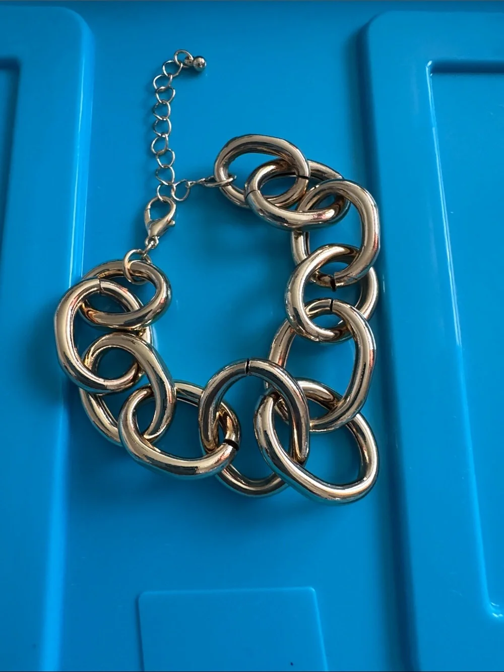 Bloom Stainless Steel Gold Link Statement Bracelet Women’s Fashion Trend Jewelry